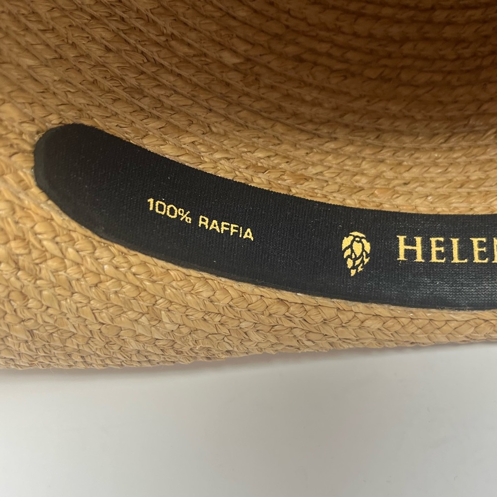 HELEN KAMINSKI Sun Hat 100% Natural Raffia Large 4" Wide Brim Australia - Picture 6 of 7